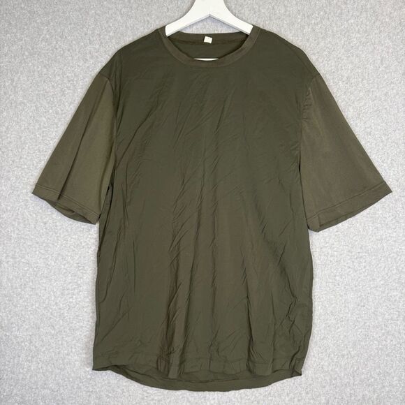 LULULEMON On Time Short Sleeve Dark Olive T-Shirt Men's Size Medium - Picture 1 of 7